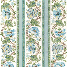 Load image into Gallery viewer, Brunschwig &amp; Fils Lauris Print Fabric / Aqua/Leaf