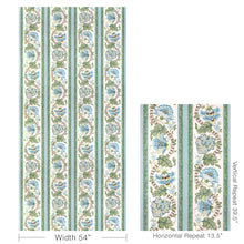 Load image into Gallery viewer, Brunschwig &amp; Fils Lauris Print Fabric / Aqua/Leaf