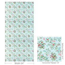 Load image into Gallery viewer, Brunschwig &amp; Fils Chancay Print Fabric / Sky/Leaf