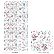 Load image into Gallery viewer, Brunschwig &amp; Fils Chancay Print Fabric / Teal/Rose