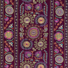 Load image into Gallery viewer, Brunschwig &amp; Fils Saanvi Emb Fabric / Plum/Leaf