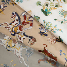 Load image into Gallery viewer, Brunschwig &amp; Fils Nayan Emb Fabric / Aqua/Leaf
