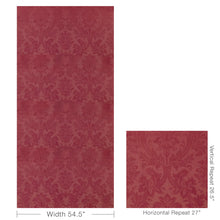 Load image into Gallery viewer, Brunschwig &amp; Fils Arnaud Damask  Fabric / Red