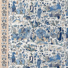 Load image into Gallery viewer, Brunschwig &amp; Fils Shalimar Print Fabric / Blue/Sand