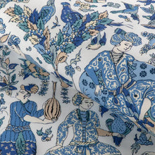 Load image into Gallery viewer, Brunschwig &amp; Fils Shalimar Print Fabric / Blue/Sand