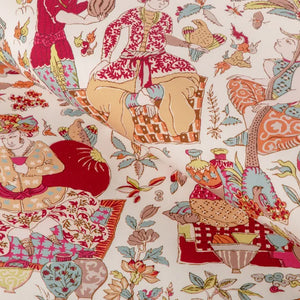 Brunschwig & Fils Shalimar Print Fabric / Berry/Sand