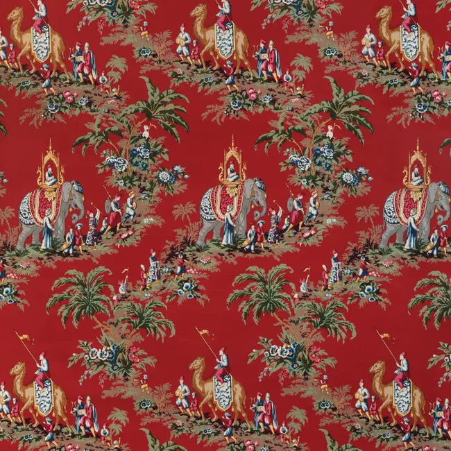 Brunschwig & Fils Beauport Promenade Fabric / Red