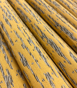 Designer Water & Stain Resistant Mustard Yellow Black White Abstract Animal Pattern Upholstery Fabric STA 5052