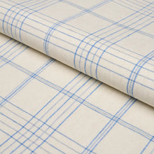 Load image into Gallery viewer, Schumacher Nils Plaid Linen Fabric 80301 / Blue