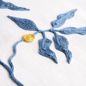 Schumacher Lilla Embroidery Fabric 80432 / Blue
