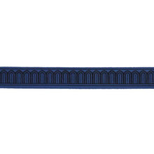 Load image into Gallery viewer, Schumacher Arches Embroidered Tape Medium Trim 81150 / Black On Navy