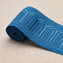 Load image into Gallery viewer, Schumacher Arches Embroidered Tape Medium Trim 81151 / Teal