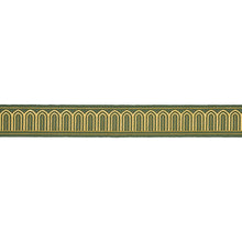 Load image into Gallery viewer, Schumacher Arches Embroidered Tape Medium Trim 81152 / Olive