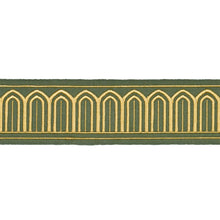 Load image into Gallery viewer, Schumacher Arches Embroidered Tape Medium Trim 81152 / Olive