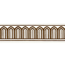 Load image into Gallery viewer, Schumacher Arches Embroidered Tape Medium Trim 81154 / Brown