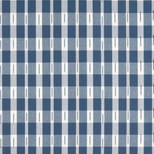 Load image into Gallery viewer, Remnant Thibaut Ellastone Check Navy Cotton Fabric