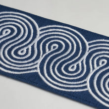 Load image into Gallery viewer, Schumacher Giraldi Embroidered Trim 81253 / White On Navy
