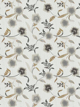 Load image into Gallery viewer, White Black Grey Mustard Cream Floral Embroidered Drapery Fabric FB