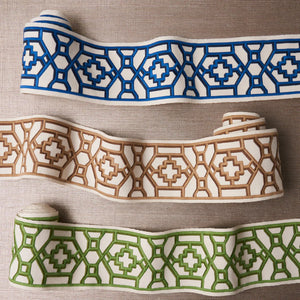 Schumacher Zanzibar Trellis Tape Trim 81280 / Blue