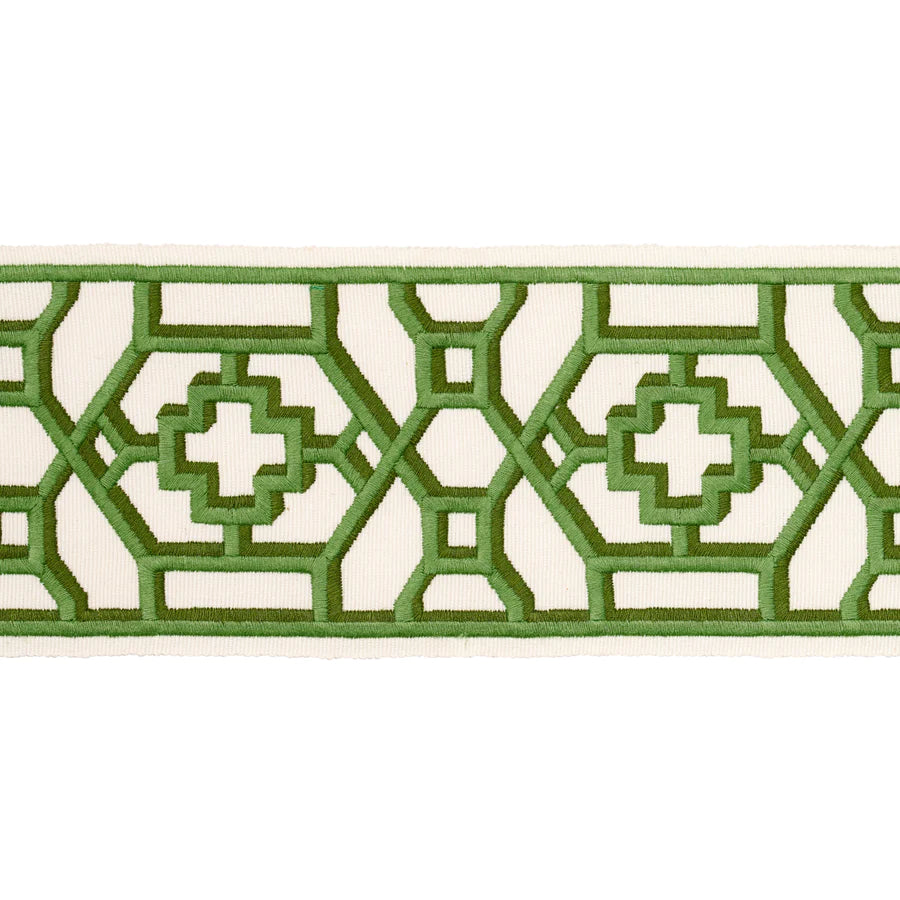 ギンシャリ Schumacher Zanzibar Trellis Tape Jade | Fabric Bistro | Columbia