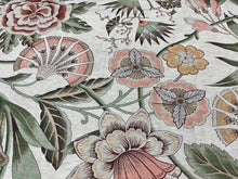 Load image into Gallery viewer, One Yard Remnant Thibaut Cleo Red and Gold on Flax Fabric