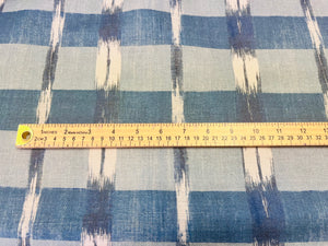 1.5 Yard Carolina Irving for Thevenon 1908 French Ikat Outdoor Indigo Upholstery Fabric