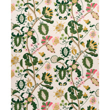 Load image into Gallery viewer, Schumacher Mandevilla Embroidery Fabric 81511 / Pink &amp; Green
