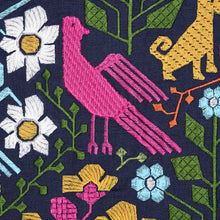 Load image into Gallery viewer, Schumacher Lupita Embroidery Fabric 81520 / Multi On Navy
