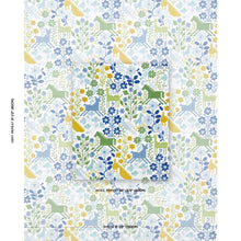 Load image into Gallery viewer, Schumacher Lupita Embroidery Fabric 81521 / Green &amp; Blue