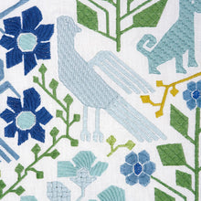 Load image into Gallery viewer, Schumacher Lupita Embroidery Fabric 81521 / Green &amp; Blue