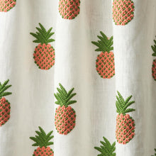Load image into Gallery viewer, Schumacher Pineapple Embroidery Fabric 81530 / Apricot On Ivory