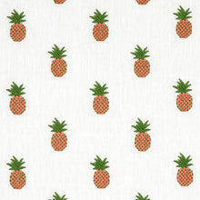 Load image into Gallery viewer, Schumacher Pineapple Embroidery Fabric 81530 / Apricot On Ivory