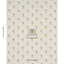 Load image into Gallery viewer, Schumacher Pineapple Embroidery Fabric 81531 / Green On Natural