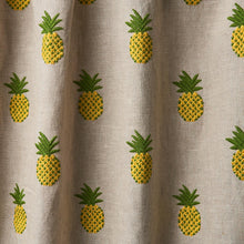 Load image into Gallery viewer, Schumacher Pineapple Embroidery Fabric 81531 / Green On Natural