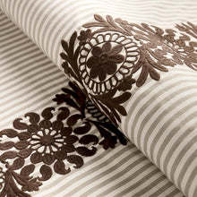 Load image into Gallery viewer, Schumacher Joelle Stripe Fabric 81540 / Chocolate