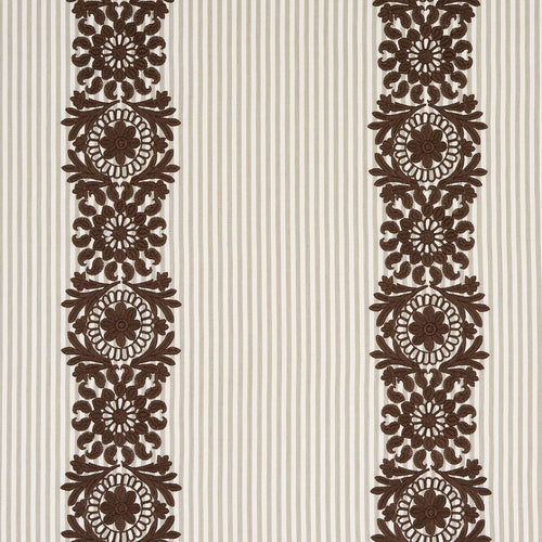 Schumacher Joelle Stripe Fabric 81540 / Chocolate