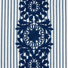 Load image into Gallery viewer, Schumacher Joelle Stripe Fabric 81541 / Blue