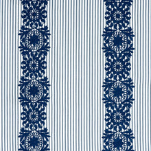 Load image into Gallery viewer, Schumacher Joelle Stripe Fabric 81541 / Blue