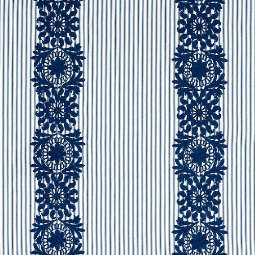 Schumacher Joelle Stripe Fabric 81541 / Blue