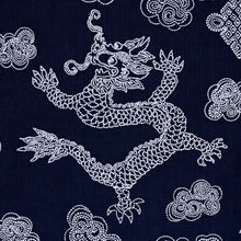 Load image into Gallery viewer, Schumacher Dragon Embroidery Fabric 8155 / Navy