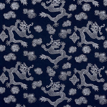 Load image into Gallery viewer, Schumacher Dragon Embroidery Fabric 8155 / Navy