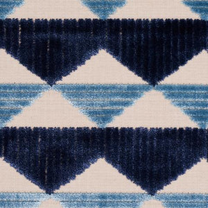 Schumacher Ridge Line Velvet Fabric 81820 / late Blue