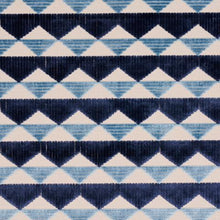 Load image into Gallery viewer, Schumacher Ridge Line Velvet Fabric 81820 / late Blue
