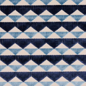 Schumacher Ridge Line Velvet Fabric 81820 / late Blue