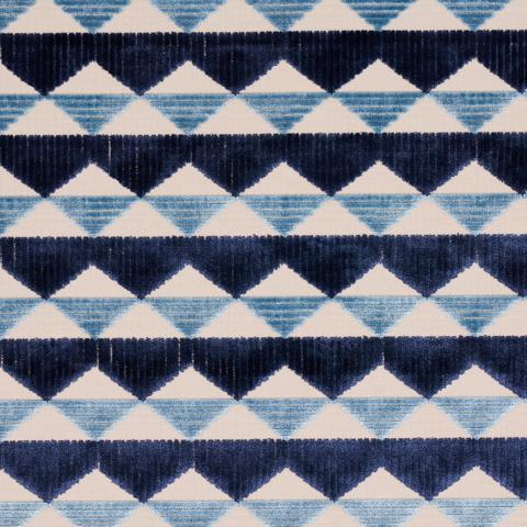 Schumacher Ridge Line Velvet Fabric 81820 / late Blue
