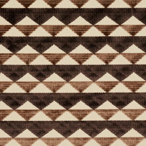 Schumacher Ridge Line Velvet Fabric 81821 / Brown