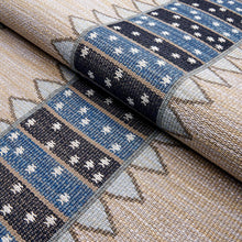 Load image into Gallery viewer, Schumacher Noor Kilim Stripe Fabric 81982 / Indigo