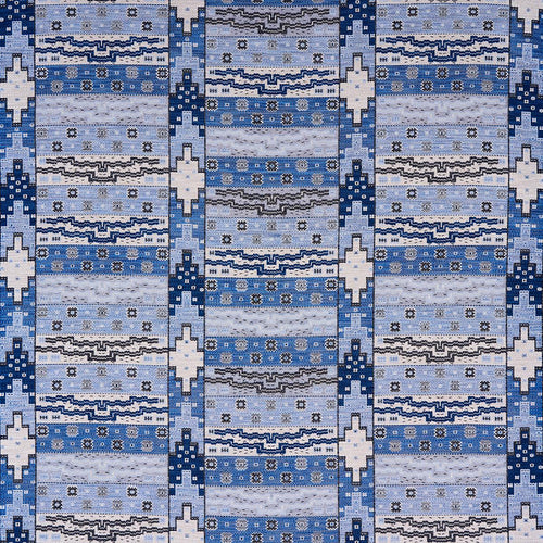 Schumacher Fairuza Flatweave Fabric 81991 / Denim