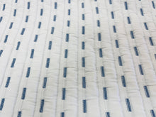 Load image into Gallery viewer, 1.5 Yard 110” Wide C&amp;C Milano BORROMEO Ivory/Blue Art. 219933 Cream Navy Blue Matelasse Fabric