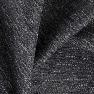 Stain Resistant Heavy Duty MCM Mid Century Modern Tweed Chenille Charcoal Black Gray Upholstery Fabric FB